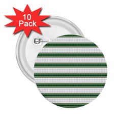 Plaid Line Green Line Horizontal 2 25  Buttons (10 Pack) 