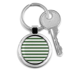 Plaid Line Green Line Horizontal Key Chains (round)  by Mariart