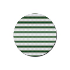 Plaid Line Green Line Horizontal Rubber Coaster (round) 