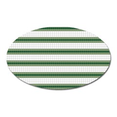 Plaid Line Green Line Horizontal Oval Magnet by Mariart