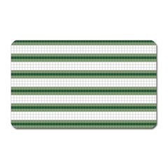 Plaid Line Green Line Horizontal Magnet (rectangular)