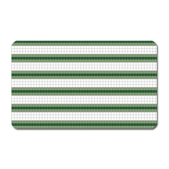 Plaid Line Green Line Horizontal Magnet (Rectangular)