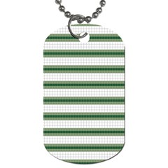 Plaid Line Green Line Horizontal Dog Tag (two Sides) by Mariart