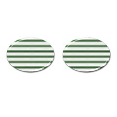 Plaid Line Green Line Horizontal Cufflinks (oval)