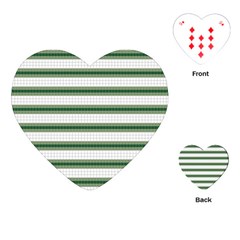 Plaid Line Green Line Horizontal Playing Cards (heart)  by Mariart