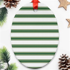 Plaid Line Green Line Horizontal Oval Ornament (two Sides) by Mariart