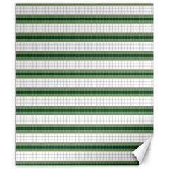 Plaid Line Green Line Horizontal Canvas 8  X 10  by Mariart