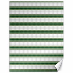 Plaid Line Green Line Horizontal Canvas 18  X 24  