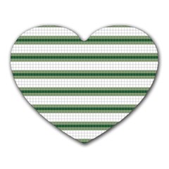 Plaid Line Green Line Horizontal Heart Mousepads by Mariart