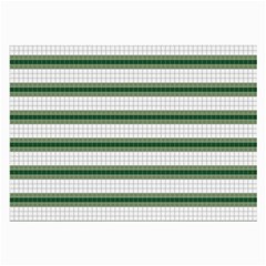 Plaid Line Green Line Horizontal Large Glasses Cloth (2-side) by Mariart