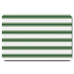 Plaid Line Green Line Horizontal Large Doormat  by Mariart