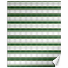 Plaid Line Green Line Horizontal Canvas 11  X 14   by Mariart