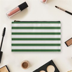 Plaid Line Green Line Horizontal Cosmetic Bag (medium)  by Mariart