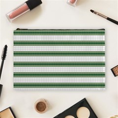 Plaid Line Green Line Horizontal Cosmetic Bag (large)  by Mariart