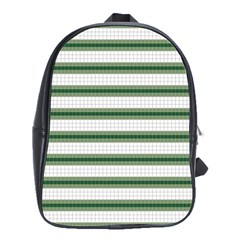 Plaid Line Green Line Horizontal School Bags(large)  by Mariart