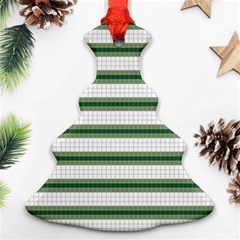 Plaid Line Green Line Horizontal Ornament (christmas Tree)  by Mariart