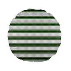 Plaid Line Green Line Horizontal Standard 15  Premium Round Cushions by Mariart