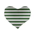 Plaid Line Green Line Horizontal Standard 16  Premium Heart Shape Cushions Front