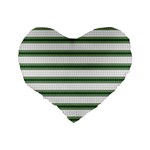 Plaid Line Green Line Horizontal Standard 16  Premium Heart Shape Cushions Back