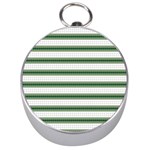 Plaid Line Green Line Horizontal Silver Compasses Front