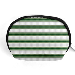 Plaid Line Green Line Horizontal Accessory Pouches (medium)  by Mariart