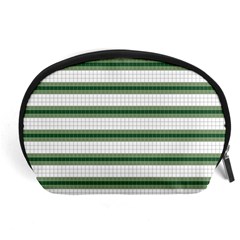 Plaid Line Green Line Horizontal Accessory Pouches (large)  by Mariart