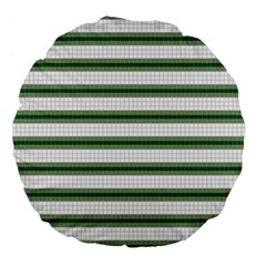 Plaid Line Green Line Horizontal Large 18  Premium Flano Round Cushions by Mariart