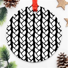 Ropes White Black Line Ornament (round)