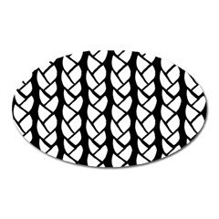 Ropes White Black Line Oval Magnet by Mariart