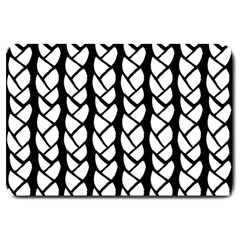 Ropes White Black Line Large Doormat  by Mariart