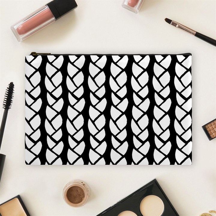 Ropes White Black Line Cosmetic Bag (Large) 