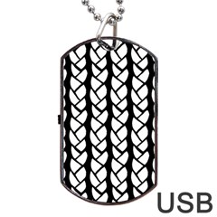 Ropes White Black Line Dog Tag Usb Flash (two Sides)