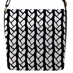 Ropes White Black Line Flap Messenger Bag (s) by Mariart