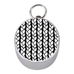 Ropes White Black Line Mini Silver Compasses by Mariart