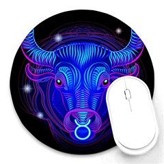 Sign Taurus Zodiac Round Mousepads by Mariart