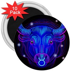 Sign Taurus Zodiac 3  Magnets (10 Pack)  by Mariart