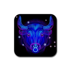 Sign Taurus Zodiac Rubber Square Coaster (4 Pack)  by Mariart