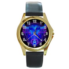 Sign Taurus Zodiac Round Gold Metal Watch