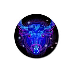 Sign Taurus Zodiac Magnet 3  (round) by Mariart