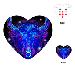 Sign Taurus Zodiac Playing Cards (heart)  by Mariart