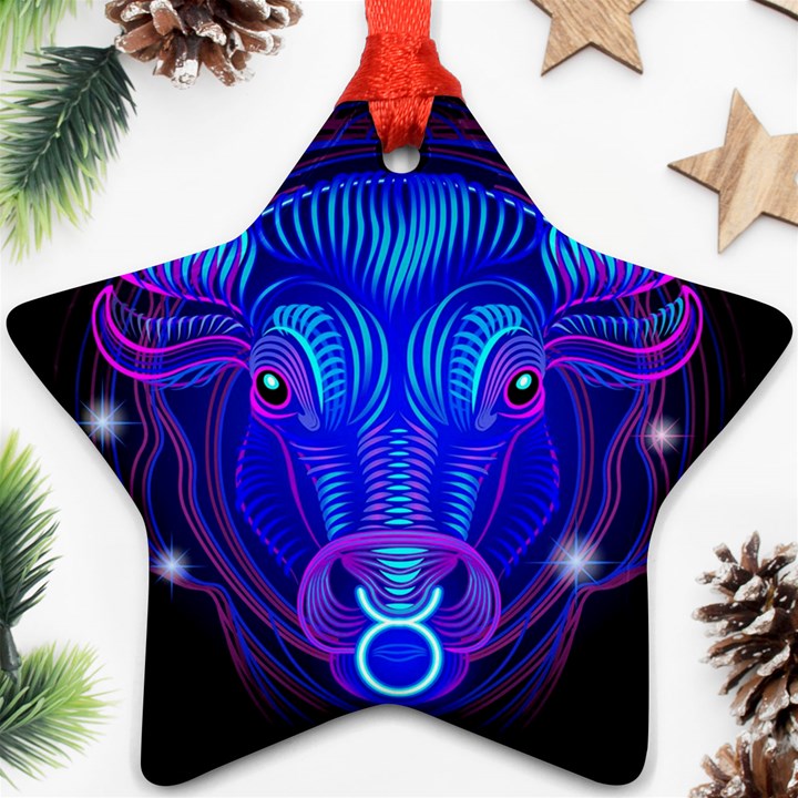 Sign Taurus Zodiac Star Ornament (Two Sides)