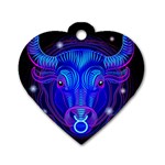 Sign Taurus Zodiac Dog Tag Heart (Two Sides) Front