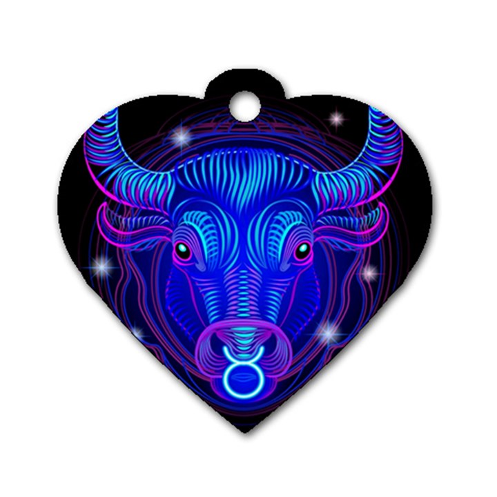 Sign Taurus Zodiac Dog Tag Heart (Two Sides)