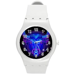 Sign Taurus Zodiac Round Plastic Sport Watch (m) by Mariart