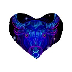 Sign Taurus Zodiac Standard 16  Premium Heart Shape Cushions by Mariart