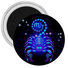 Sign Scorpio Zodiac 3  Magnets by Mariart