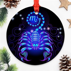 Sign Scorpio Zodiac Ornament (round) by Mariart