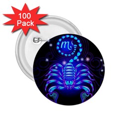 Sign Scorpio Zodiac 2 25  Buttons (100 Pack)  by Mariart