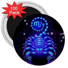 Sign Scorpio Zodiac 3  Magnets (100 Pack)