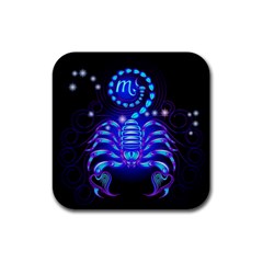 Sign Scorpio Zodiac Rubber Coaster (square)  by Mariart